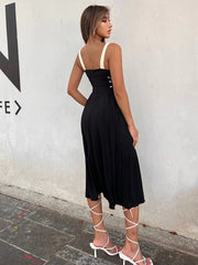 Vestido Negro Mujer TWOTWINSTYLE | Sexy Verano 2025 Cintura Alta